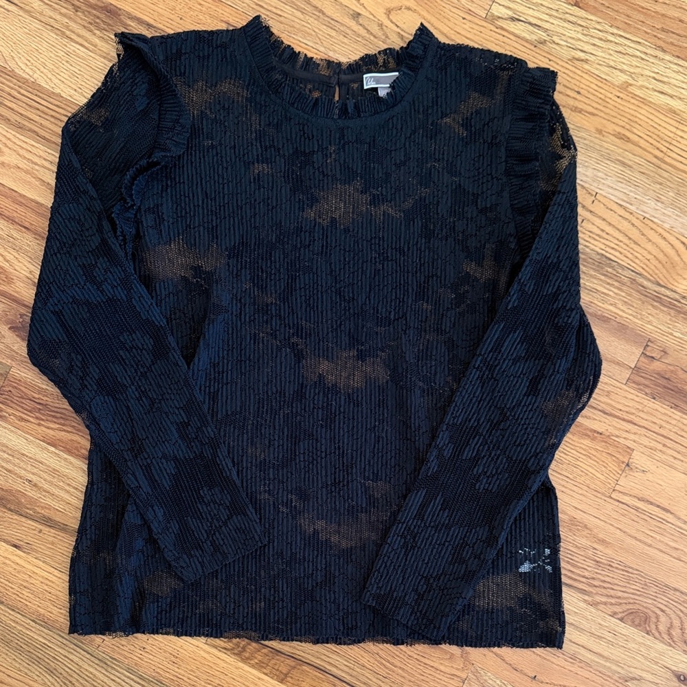 Chelsea28 Black Textured Women's Blouse